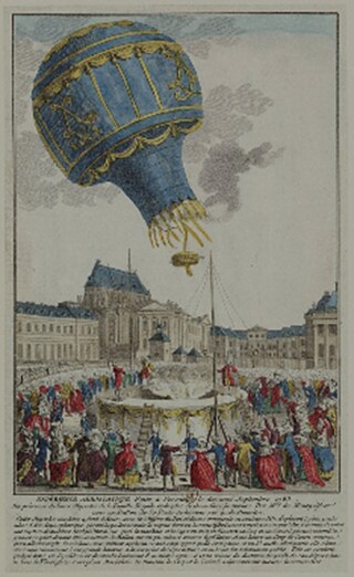 Der erste unbemannte Heißluftballon der Gebrüder Montgolfier stieg am 19. September 1783 in Versailles in die Lüfte