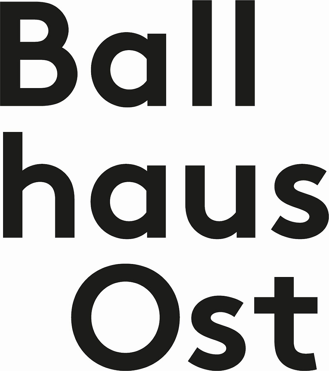 Black lettering on a white background Ballhaus Ost