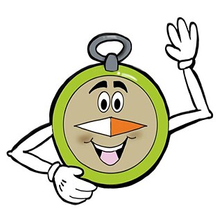 Kompass-Symbol mit freundlichem Gesicht