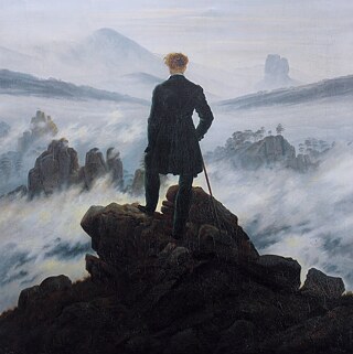 Gemälde Der Wanderer über dem Nebelmeer, von David Friedrich, um 1817, Hamburger Kunsthalle