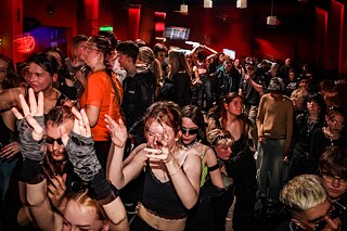Young people in the Nachtgalerie Munich as part of the rally against the dance ban