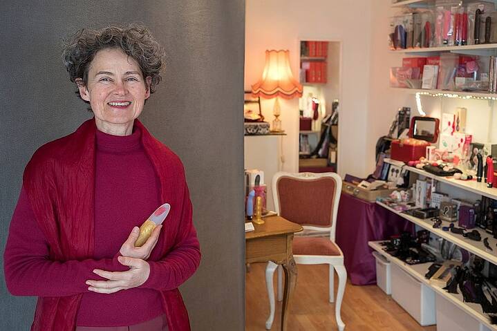 Eigentümerin in ihrem Sexshop in Berlin