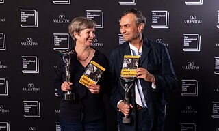 Jenny Erpenbeck and Michael Hofmann at the International Booker Prize 2024 ceremony at Tate Modern, London  