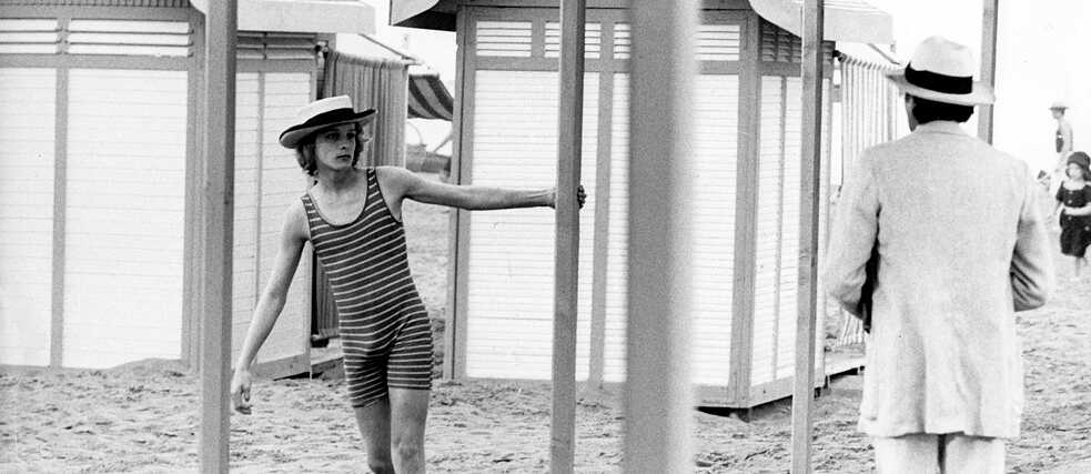 Film still from “Death in Venice” by Luchino Visconti (Björn Andresen and Dirk Bogarde)
