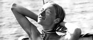 Film scene from "Katz und Maus" (1967): Mahlke (Lars Brandt) with the Iron Cross