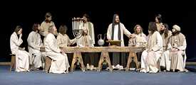 Das Pessachmahl, das letzte Abendmahl, bei den Passionsspielen 2010 in Oberammergau.