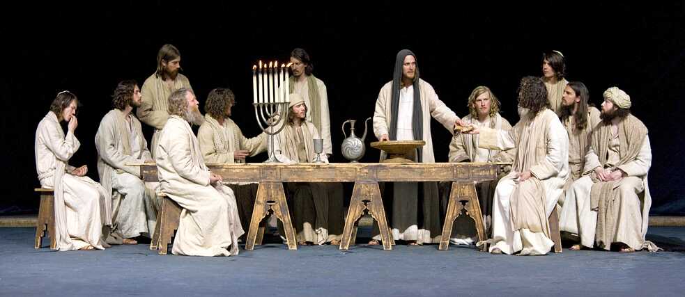 The Last Supper at Passover being enacted during the 2010 Passion Play in Oberammergau.