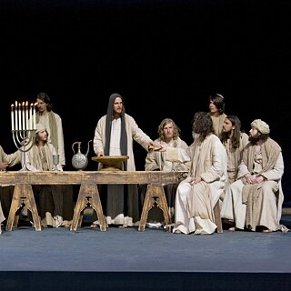 Ultima cena, durante una rappresentazione della Passione di Cristo a Oberammergau nel 2010.