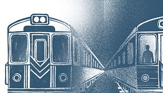 Ілюстрація: Два поїзди, що їдуть у різний бік у мороці