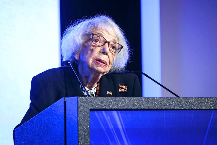   Margot Friedländer, Holocaust survivor, recorded at Cinema for Peace in Berlin, 19 February 2024.