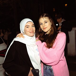 Two girls in an embrace