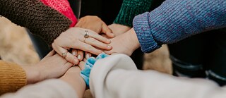 Група людей, що тримаються за руки, символізуючи єдність та солідарність.