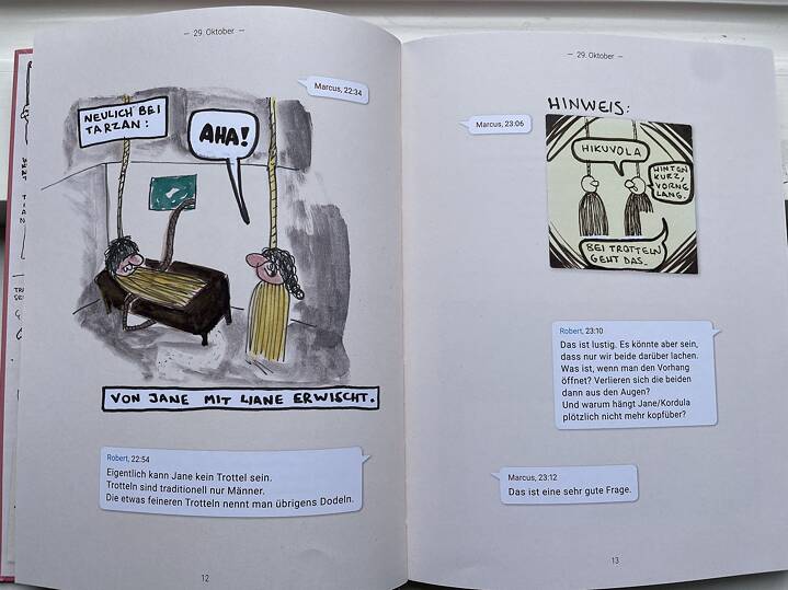 „Neulich bei Tarzan: Von Jane mit Liane erwischt“.