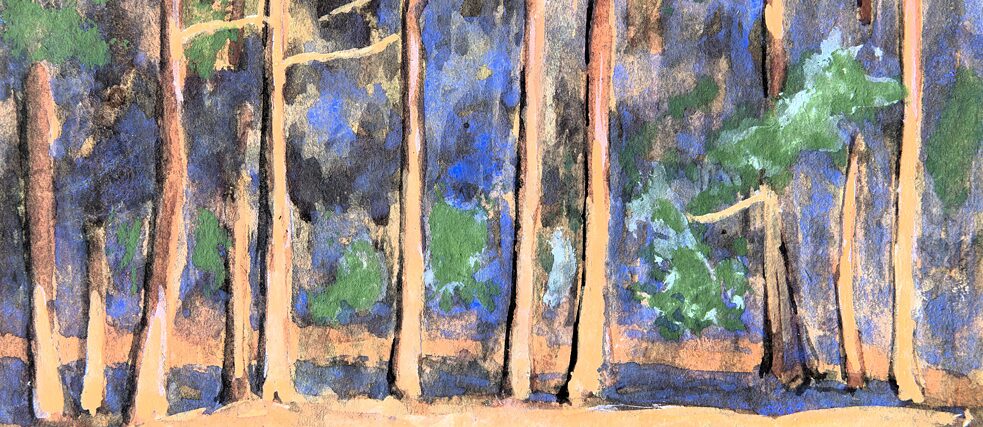 Toni Ebel: Les. Tuš na papíru, 50. léta 20. století.