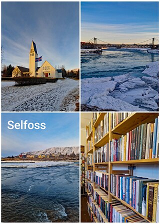 Impressionen aus der Stadt Selfoss in der Region Suðurland im Süden Islands