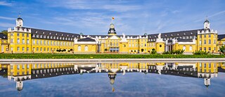 What a backdrop! Even without special illumination Karlsruhe Palace is a sight to behold.