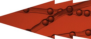 Verbundene Sphären auf rotem Hintergrund, die Netzwerke und Kommunikation in Wissenschaft und Journalismus darstellen.