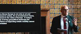Johannes Ebert presenting at Goethe-Institut