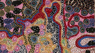 “Entranhas do possível”, 2024. Tinta acrílica e marcador permanente sobre linho cru. 