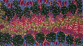 “O Poder do semi- árido”, 2024. Tinta acrílica e marcador permanente sobre linho cru.