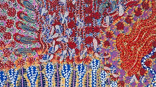 “Força da caatinga”, 2024. Tinta acrílica e marcador permanente sobre linho cru. 