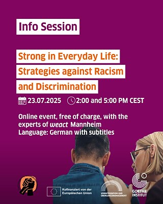 Join us for an info-session on discussing strategies against racism and discrimination in Germany.