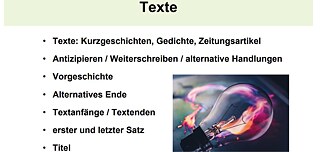 Kreative Arbeit mit Texten