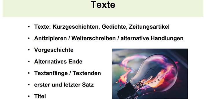 Kreative Arbeit mit Texten
