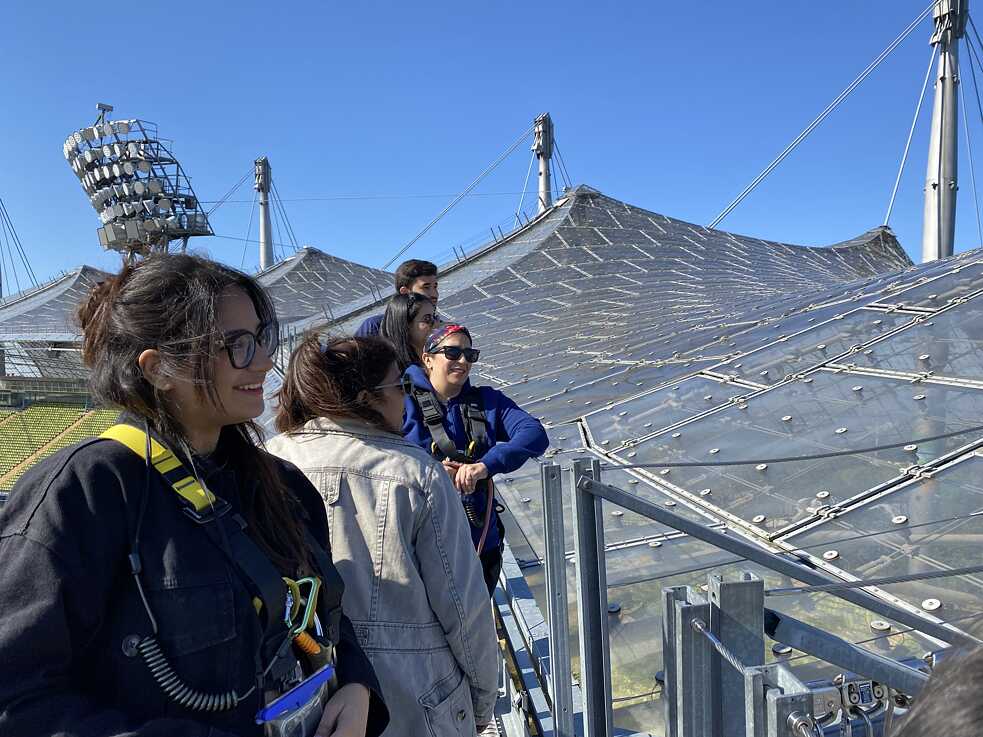 Ein Highlight der Reise: die eindrucksvolle Dachkonstruktion des Münchner Olympiaparks