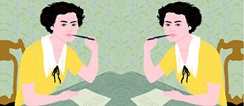 Spisovatelka a novinářka Milena Jesenská nad psacím stolem