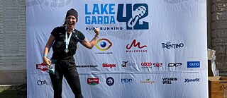 Katharina nach dem Marathon am Gardasee