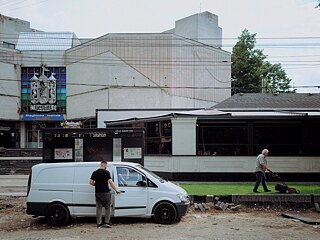Blick auf die Baustelle vor dem renommierten Puppentheater „Licurici“ (Glühwürmchen), das 1945 nach dem Krieg gegründet wurde.