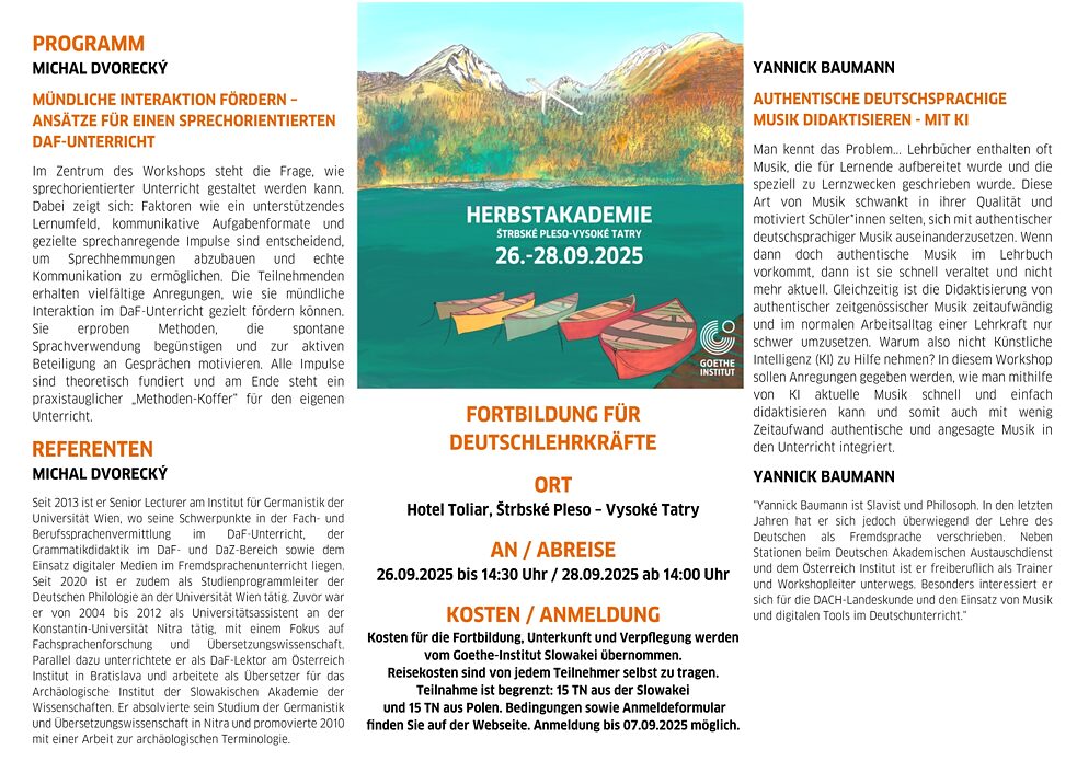 Herbstakademie Štrbské Pleso – Vysoké Tatry 2025