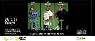 The Teaser for the Art of Laugnter comedy event featuring images of the comedians performing on the night, names, dates and times. 