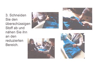 Jugendliche schneidern.