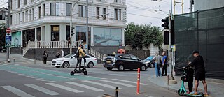  Kreuzung in Chisinau: Ein neuer Radweg bahnt sich langsam seinen Weg.