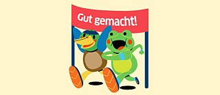 Felix and Franzi, the frog and duck, will take pupils onto a journey to Germany