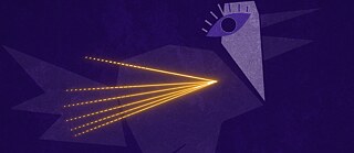 Banner blau gelb Narrative Vogel