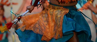 Elements of colourful folklore costume