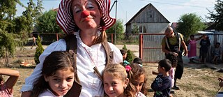 Miriam als Clown in der Ukraine