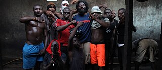Jail Time Records: Steve Happi at the end of a shoot inside the the central prison of Douala
