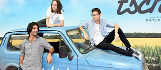 Fatih Akin, Tristan Göbel und Anand Batbileg bei der Filmpremiere  von Tschick in Berlin, September 2016