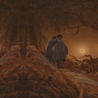 Caspar David Friedrich, Zwei Männer in Betrachtung des Mondes, 1819/20