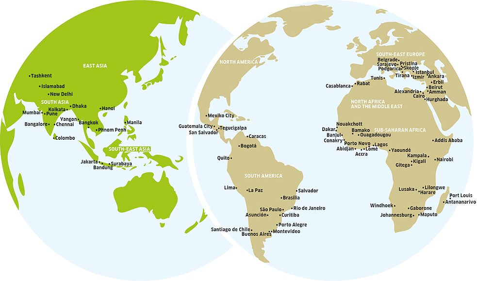 Locations Pre-Integration on a World Map