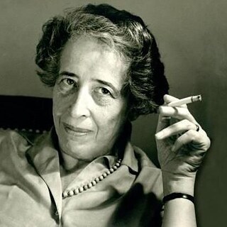 Portray of a smoking Hannah Arendt.