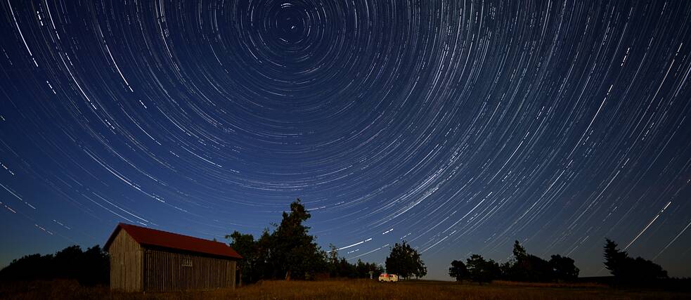Is this something you’ll learn during an astrophotography course? Hours of exposure reveal how the stars circle around the north celestial pole. 