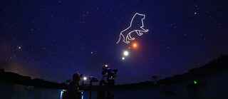 Wer sich für Sternbilder interessiert, ist im Sternenpark Rhön genau richtig: Bild aus dem Planetarium.