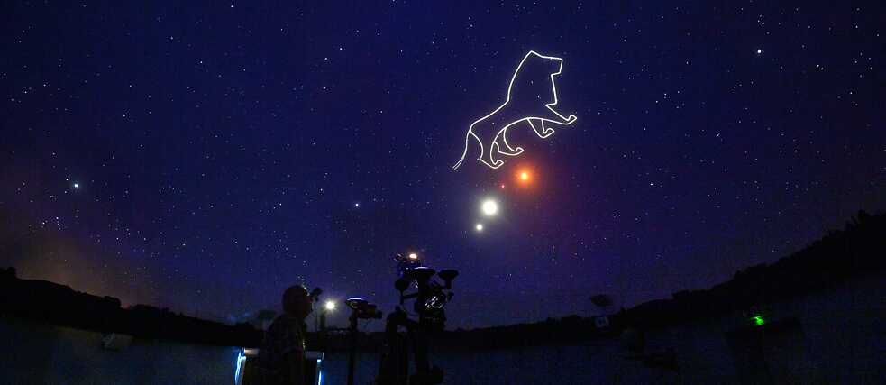 Wer sich für Sternbilder interessiert, ist im Sternenpark Rhön genau richtig: Bild aus dem Planetarium.