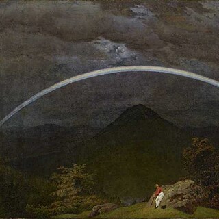 Gebirgslandschaft mit Regenbogen. Caspar David Friedrich