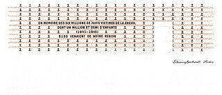 Das Bild zeigt eine Zeichnung des Shoa Mahnmals in Lyon